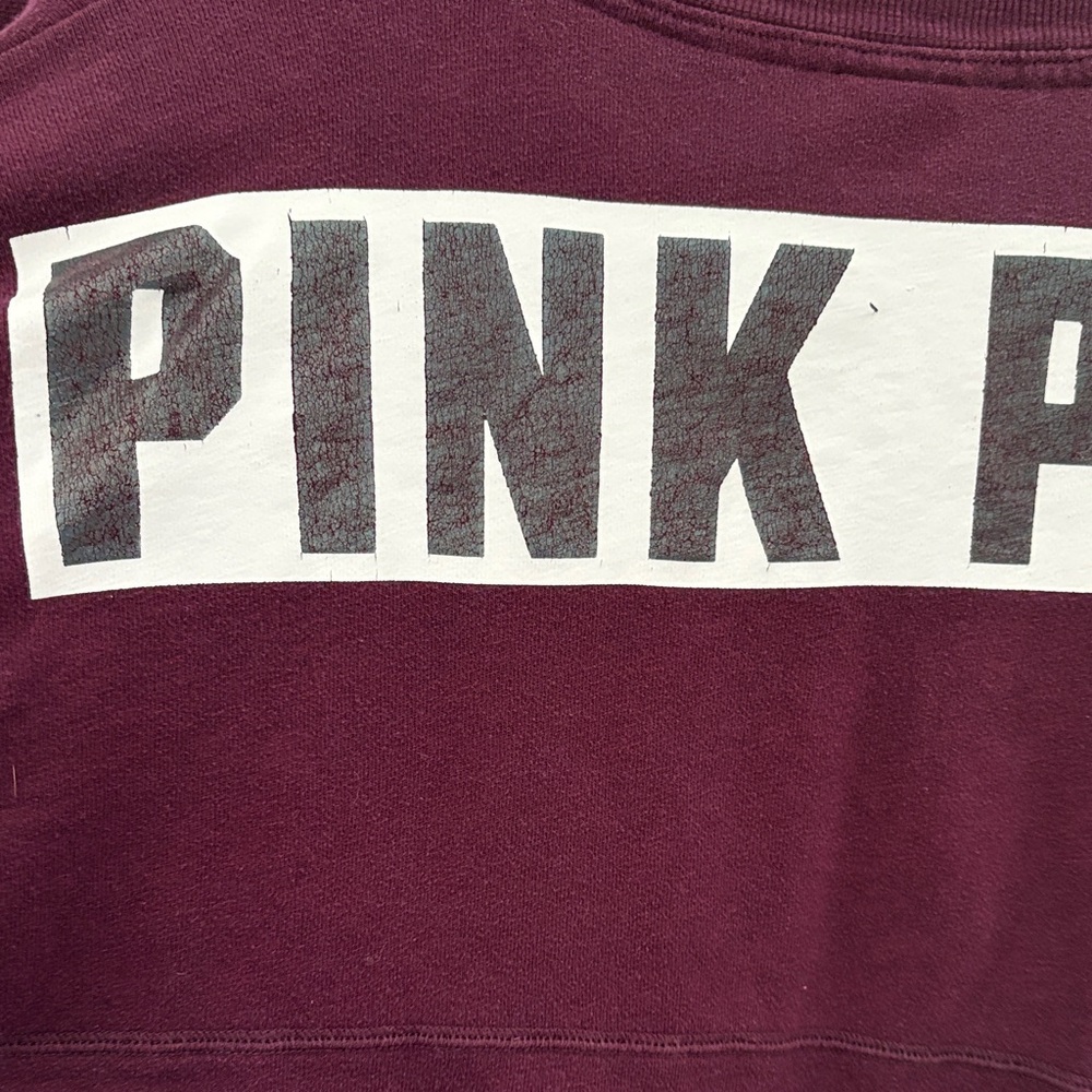 PINK Victoria Secret Maroon/Mesh Sweatshirt - Picture 6 of 7
